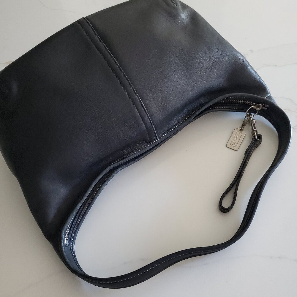 Original Vintage Coach Ergo Black Leather Hobo Shoulder Bag 9219 - Picture 6 of 12
